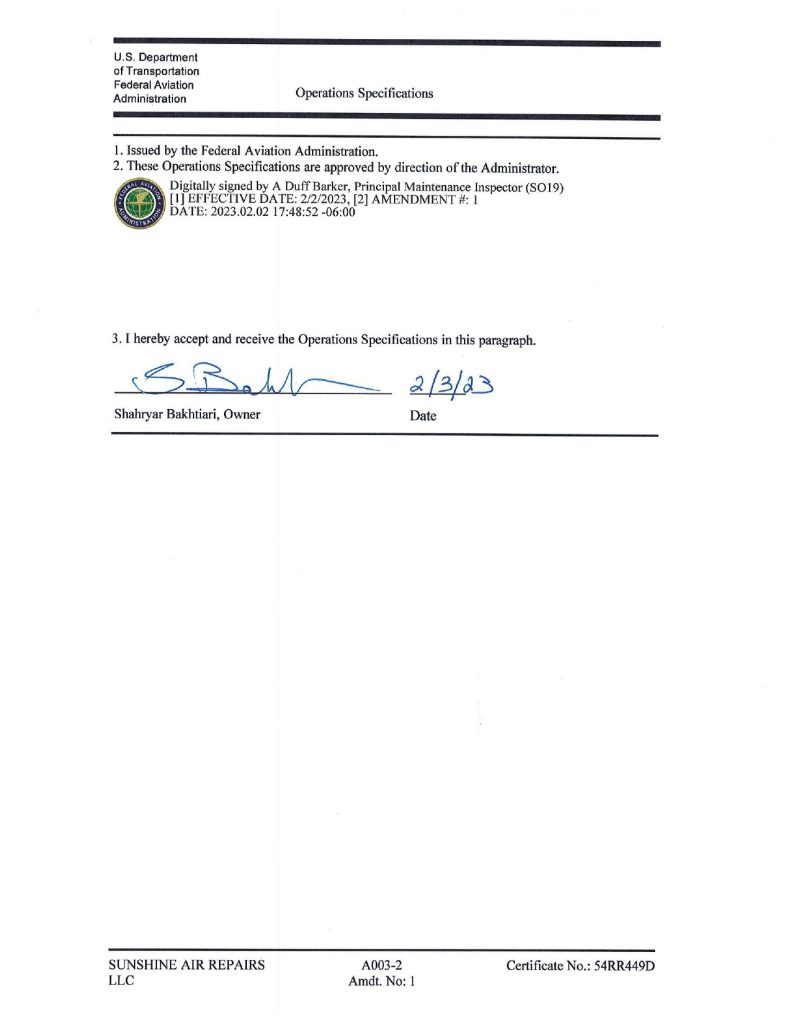 Operations specifications document signed